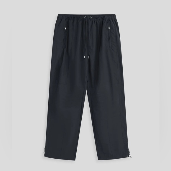 VENROY Black Adjustable Track Parachute Pants Like New Small $168 - Picture 1 of 6